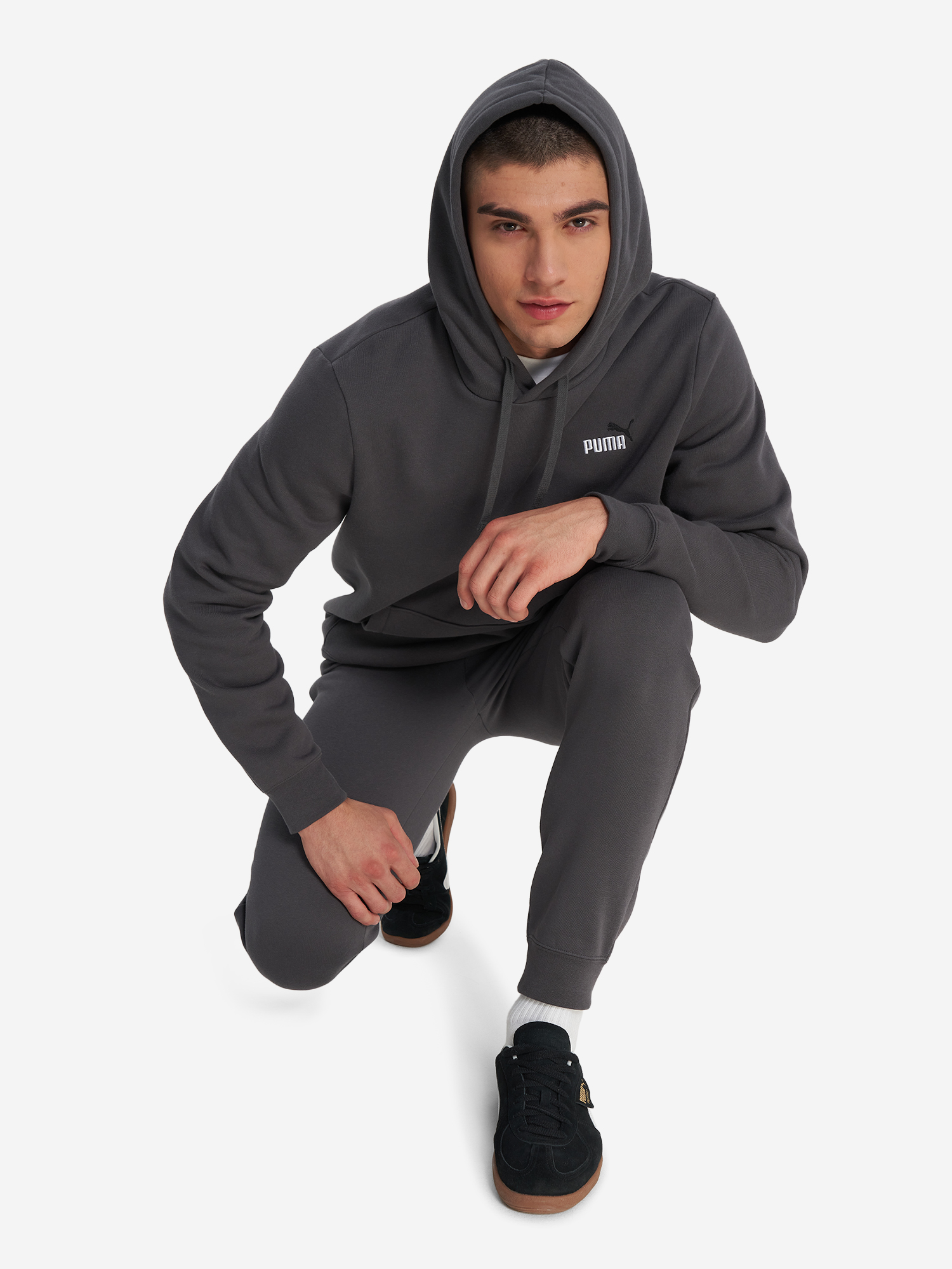 фото Худи мужское puma ess 2 color small no. 1 logo, серый