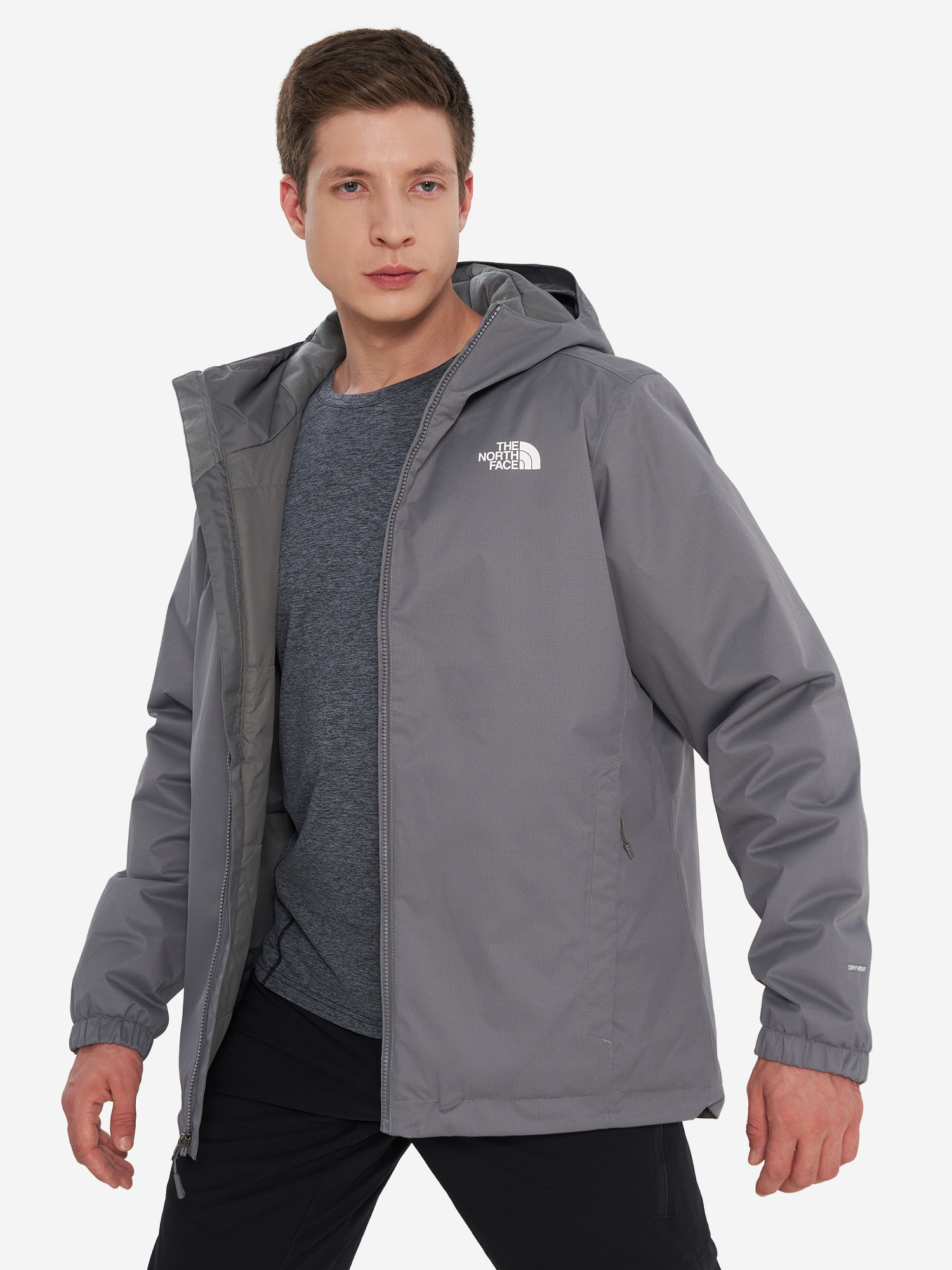 фото Куртка утепленная мужская the north face quest insulated, серый