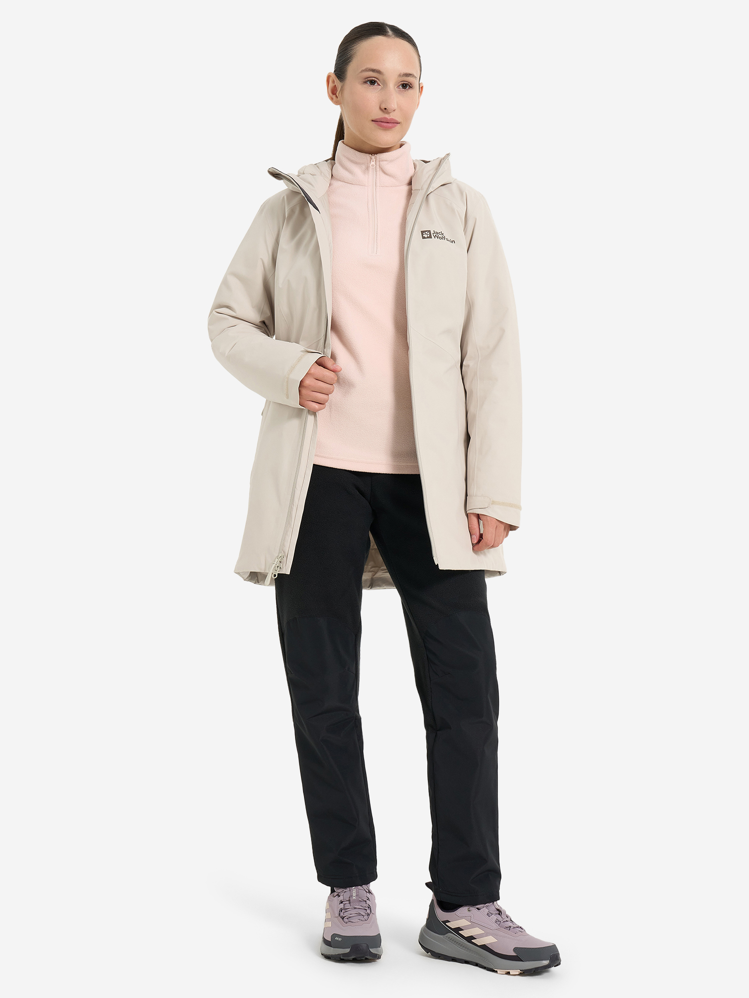 фото Куртка утепленная женская jack wolfskin heidelstein, бежевый