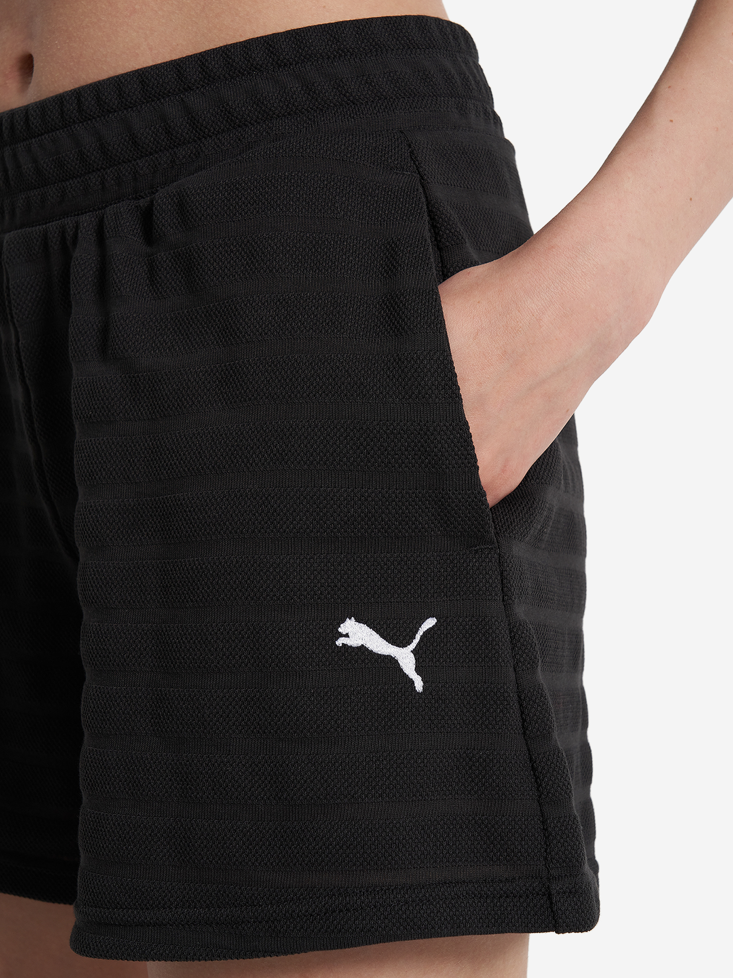 фото Шорты спортивные женские puma ess elevated, черный