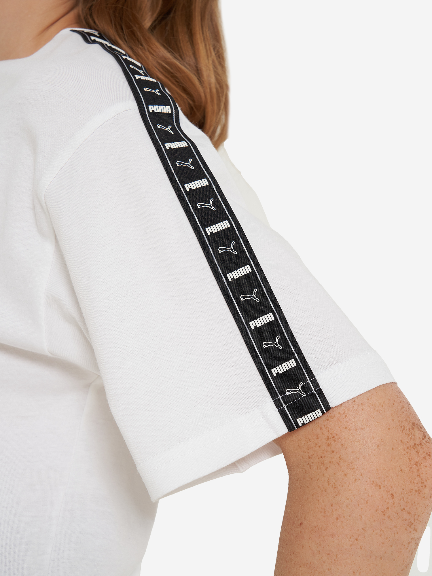 фото Футболка женская puma ess tape relaxed, белый