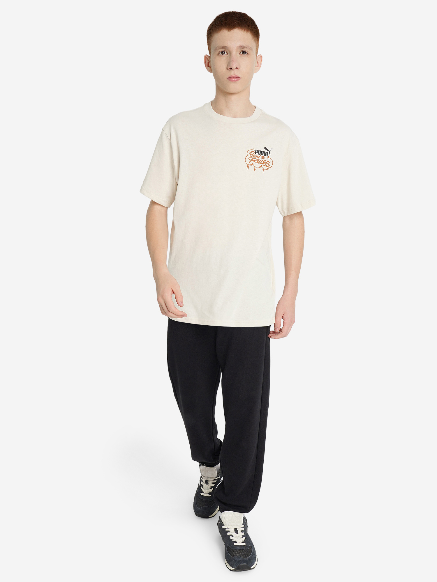 фото Футболка для мальчиков puma mid90 s graphic, бежевый