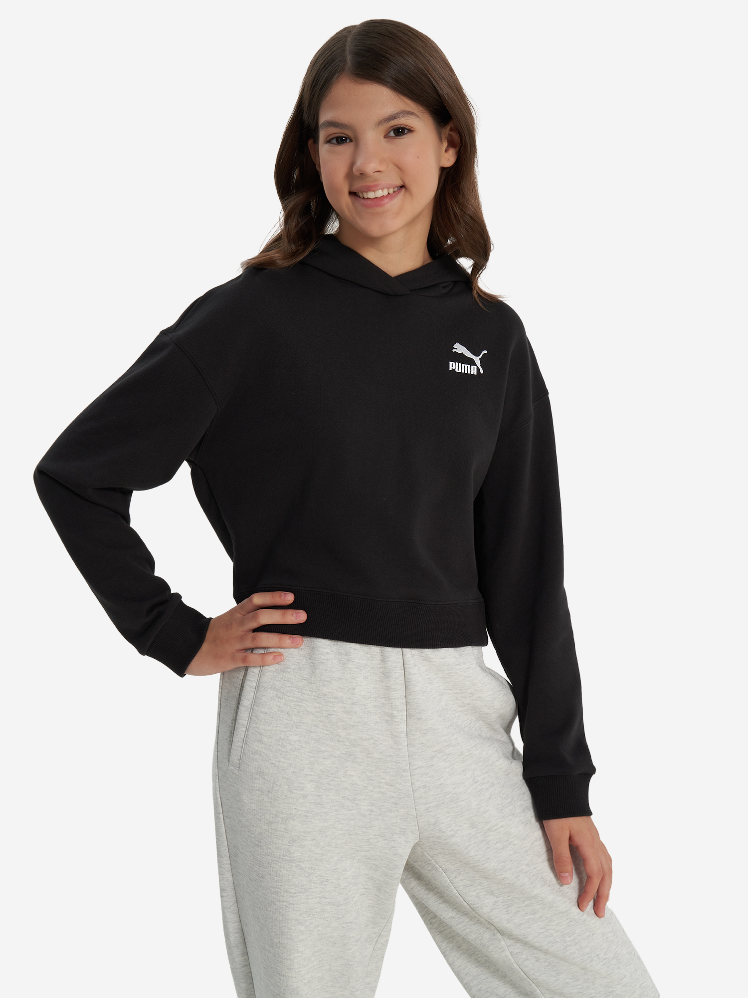 фото Худи для девочек puma better classic, черный
