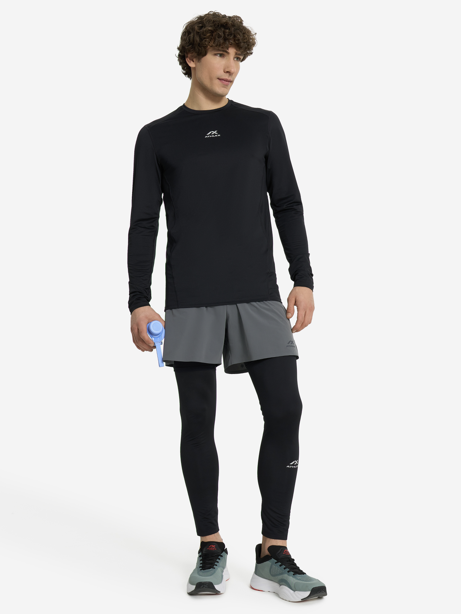 фото Тайтсы компрессионные мужские athlex, черный
