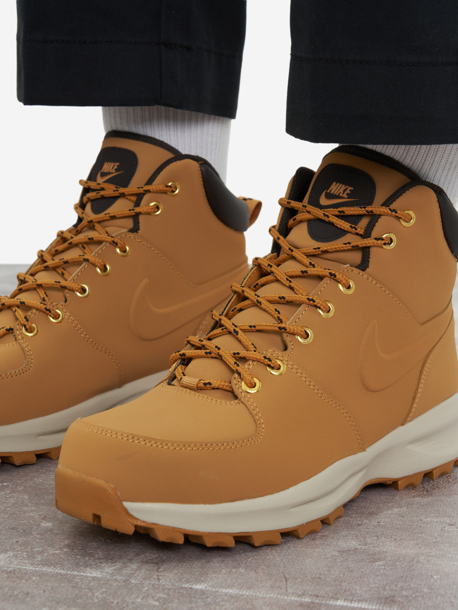 фото Ботинки мужские nike manoa leather, желтый