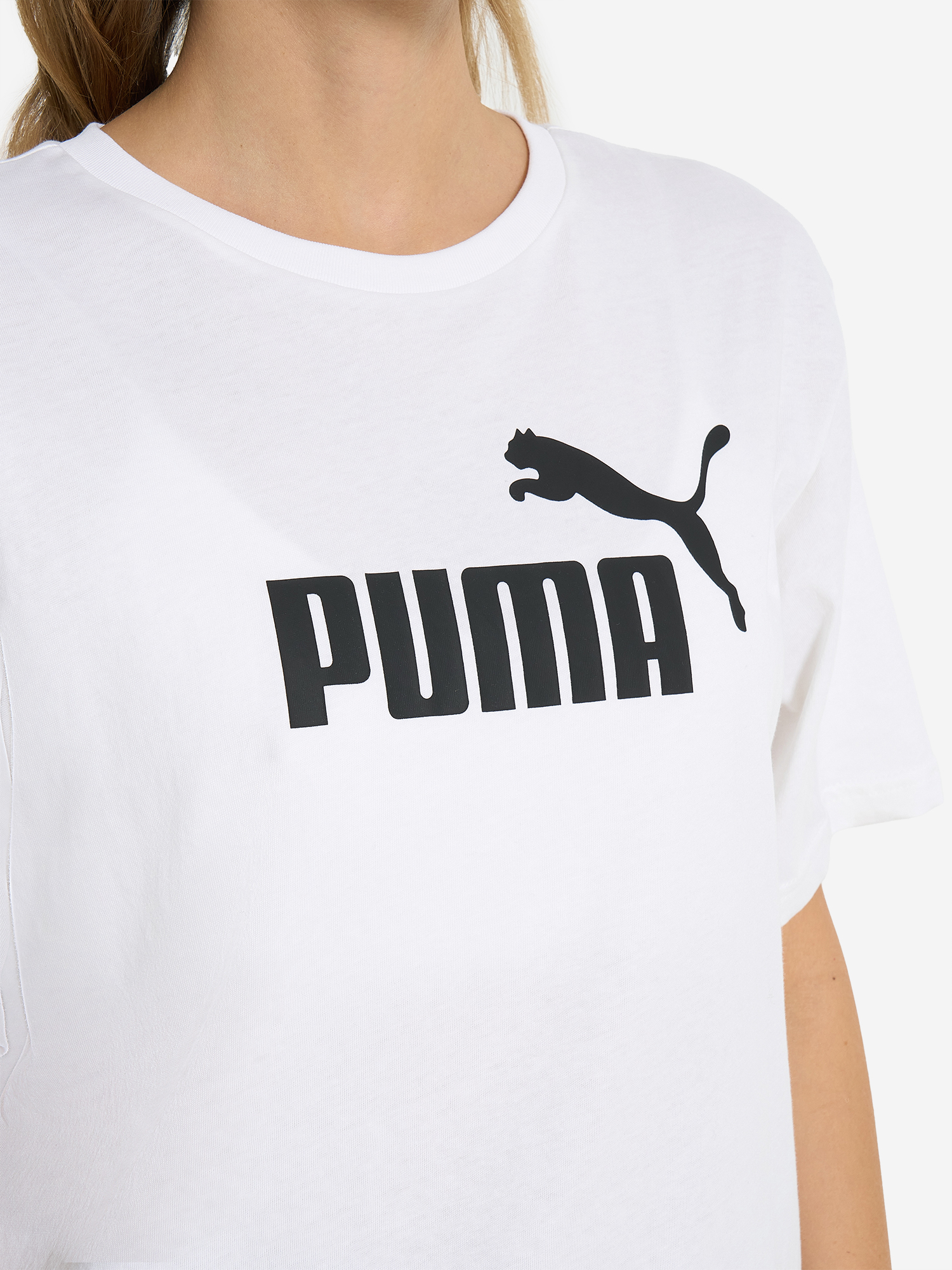 фото Футболка женская puma ess no. 1 logo relaxed, белый