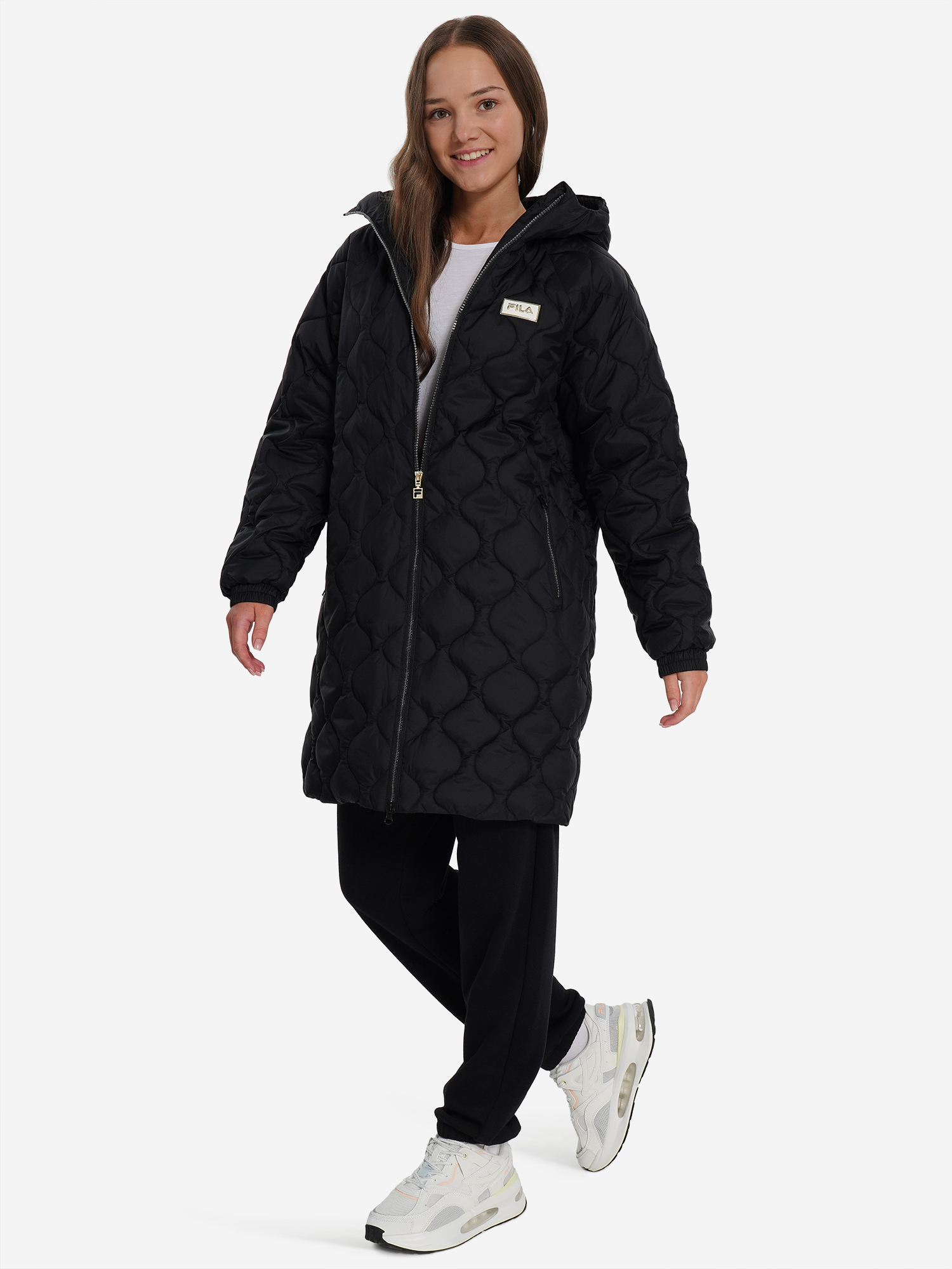 фото Пальто утепленное для девочек fila, черный