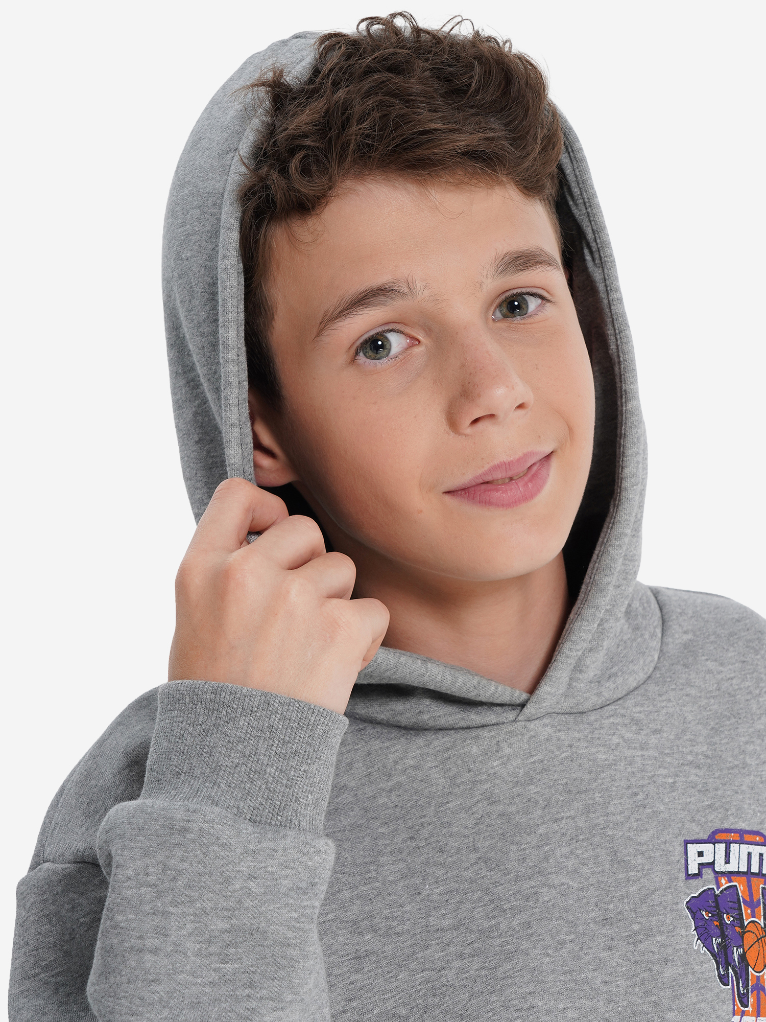 фото Худи для мальчиков puma basketball hoopstellations, серый