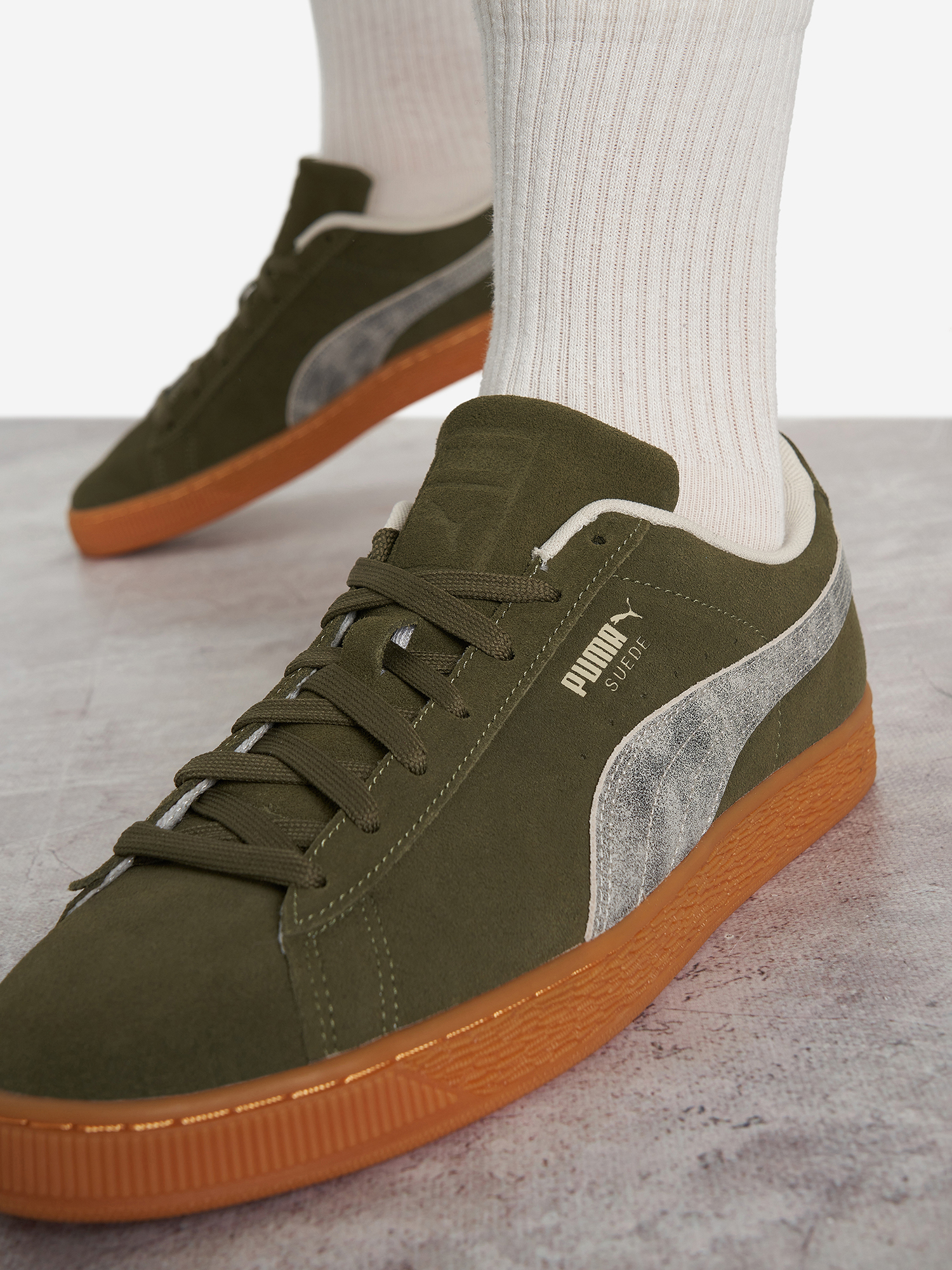 фото Кеды мужские puma suede reward, зеленый