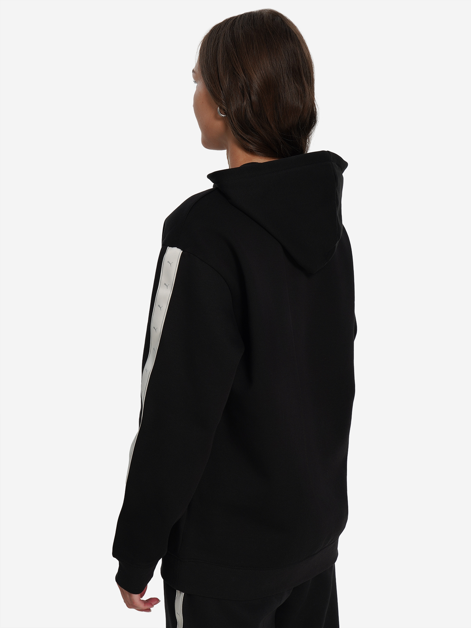 фото Худи для девочек puma tape relaxed, черный