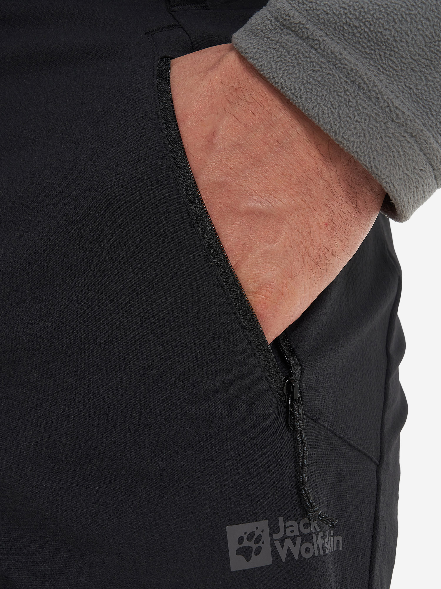 фото Брюки утепленные мужские jack wolfskin glastal winter, черный