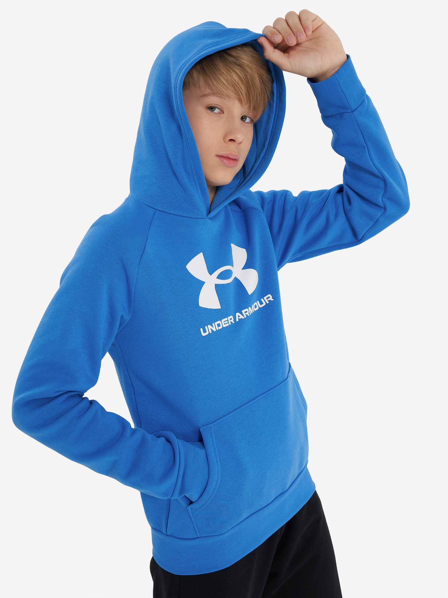 фото Худи для мальчиков under armour rival fleece, синий