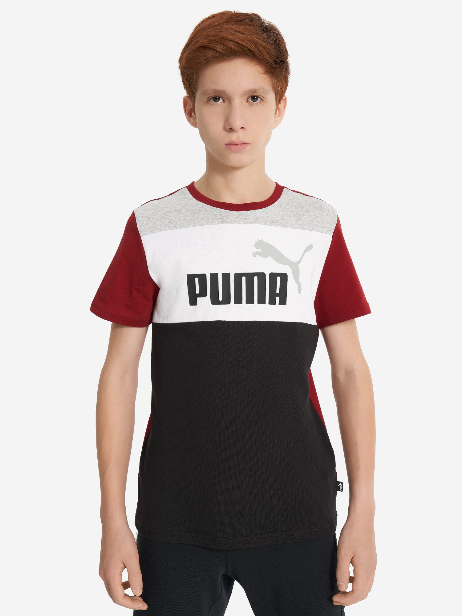 фото Футболка для мальчиков puma ess+ block, красный
