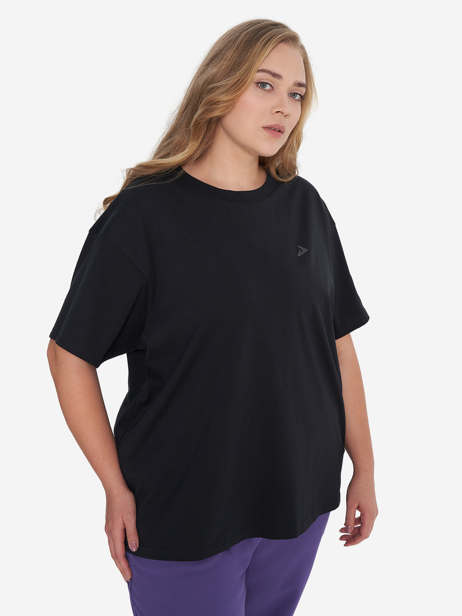 фото Футболка женская demix, plus size, черный