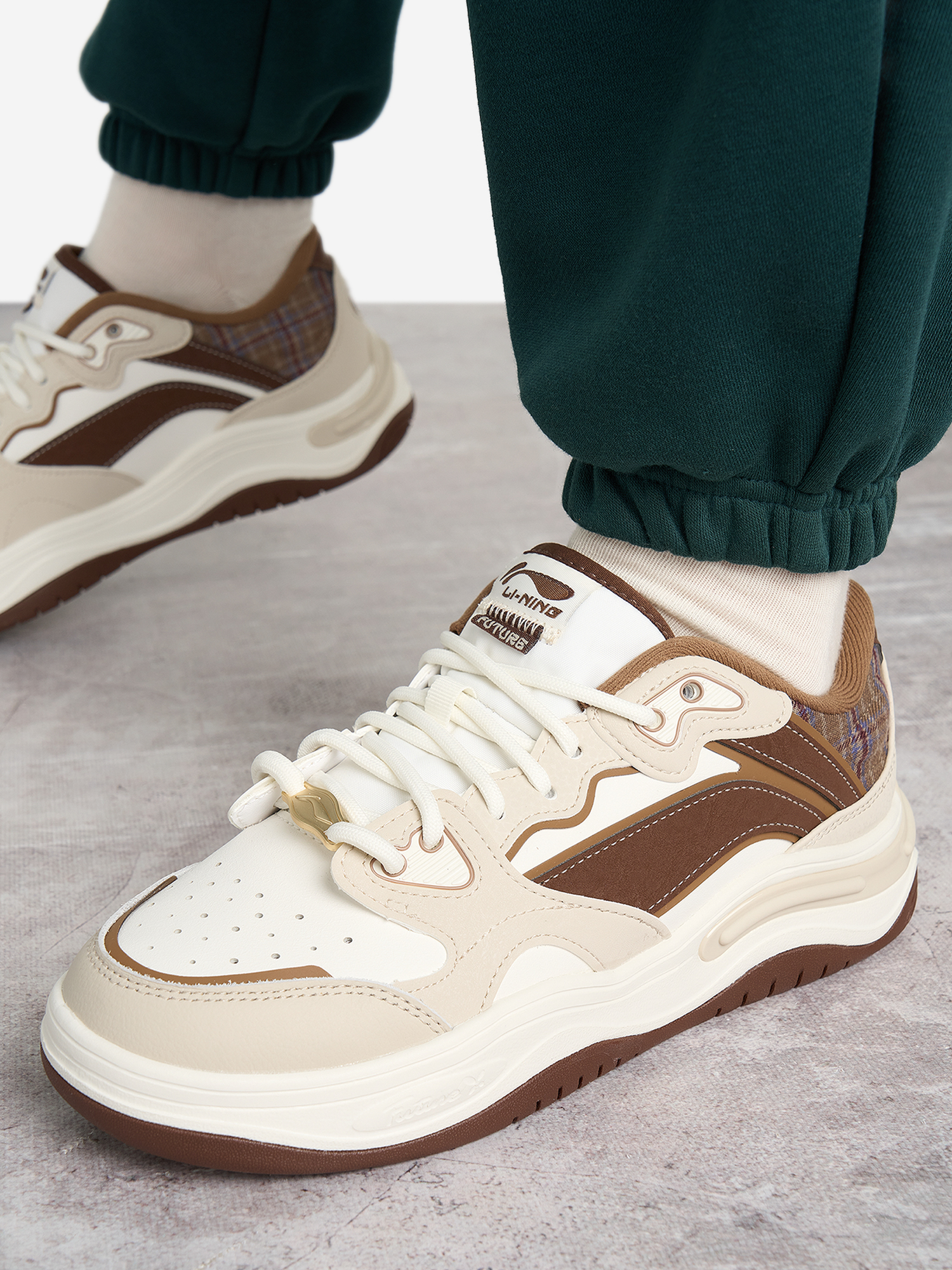 фото Кеды женские li-ning future flow, бежевый