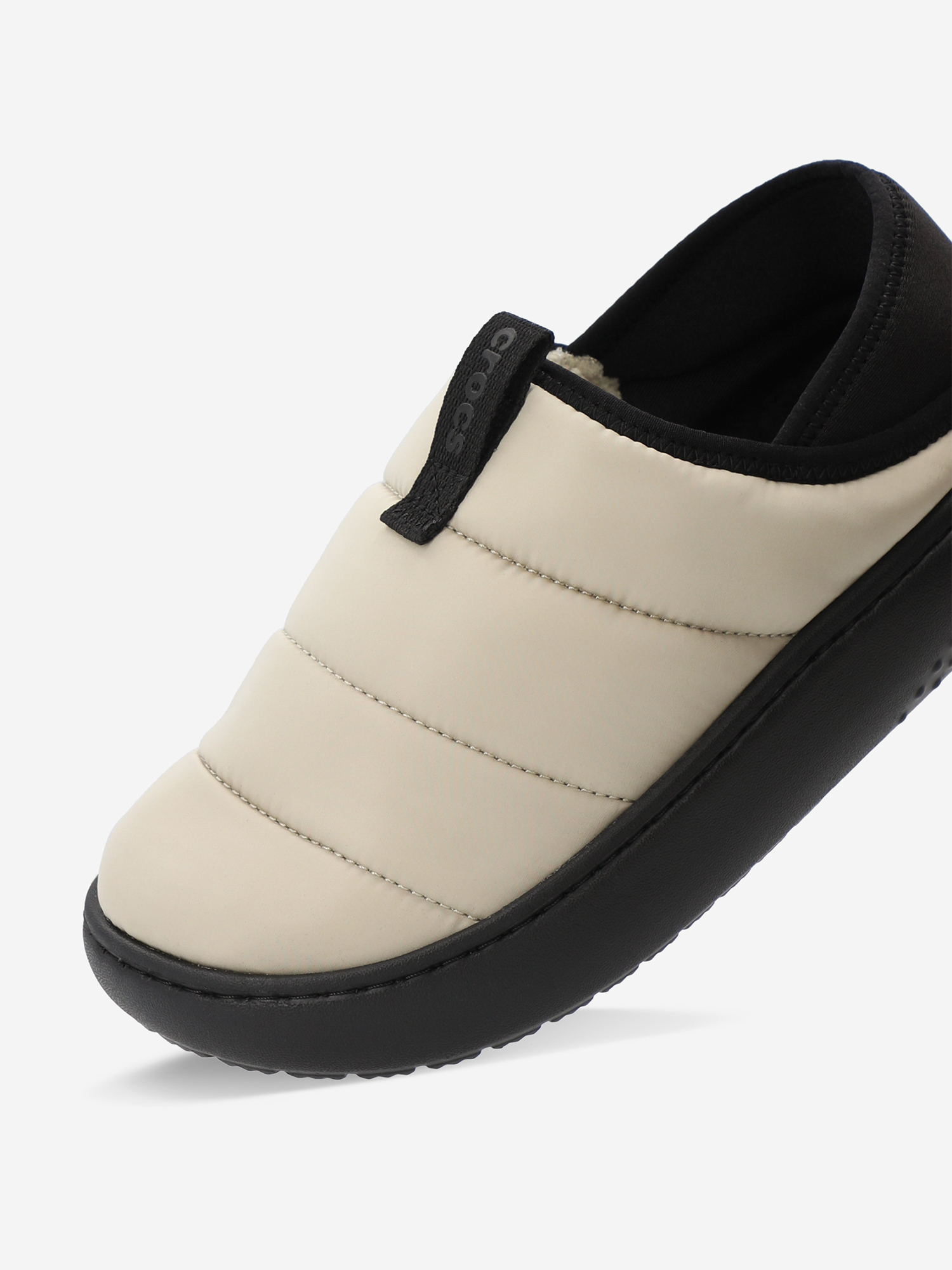 фото Полуботинки утепленные детские crocs classic puff moc k, серый