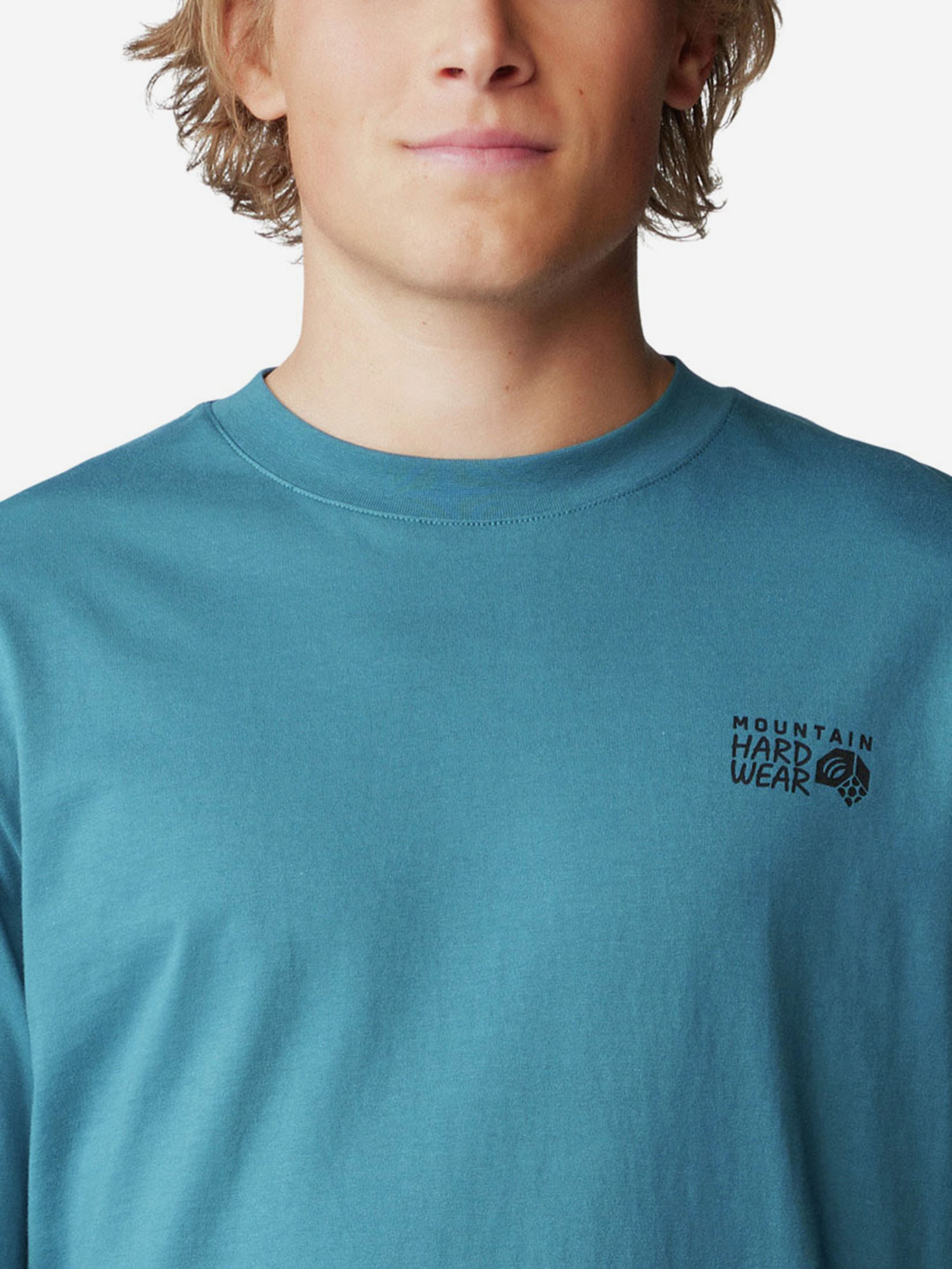 фото Лонгслив мужской mountain hardwear box logo, голубой