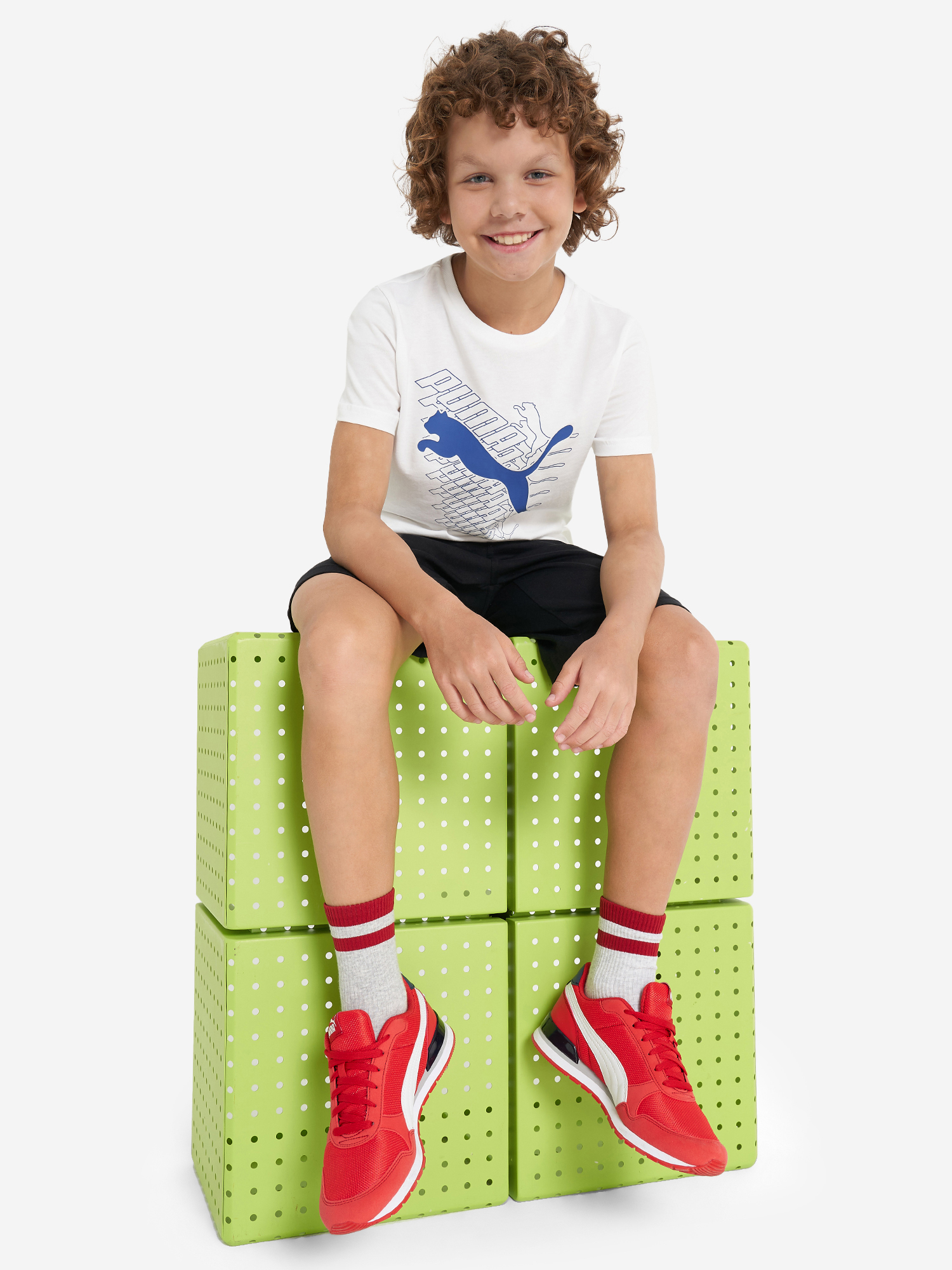 фото Футболка для мальчиков puma graphics cat, белый
