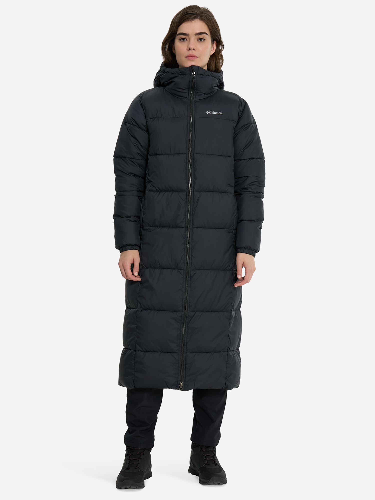 фото Пальто утепленное женское columbia puffect ii long jacket, черный