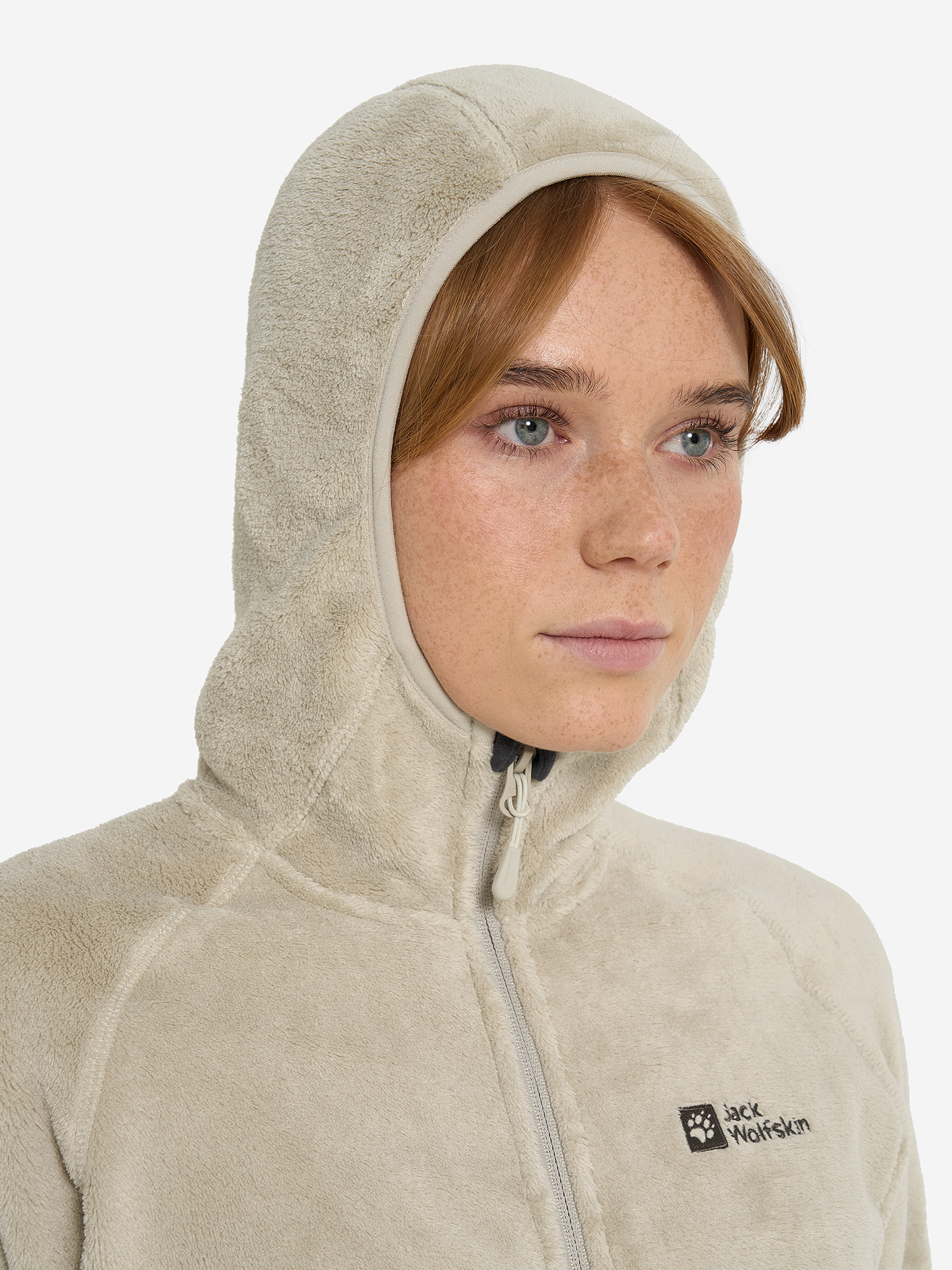 фото Толстовка женская jack wolfskin rotwand, бежевый