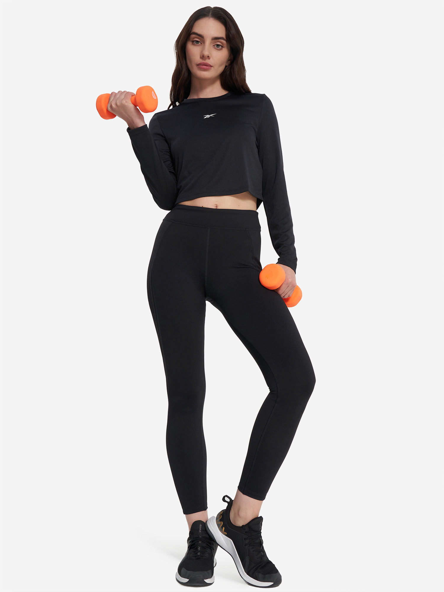 фото Лонгслив женский reebok paige core, черный
