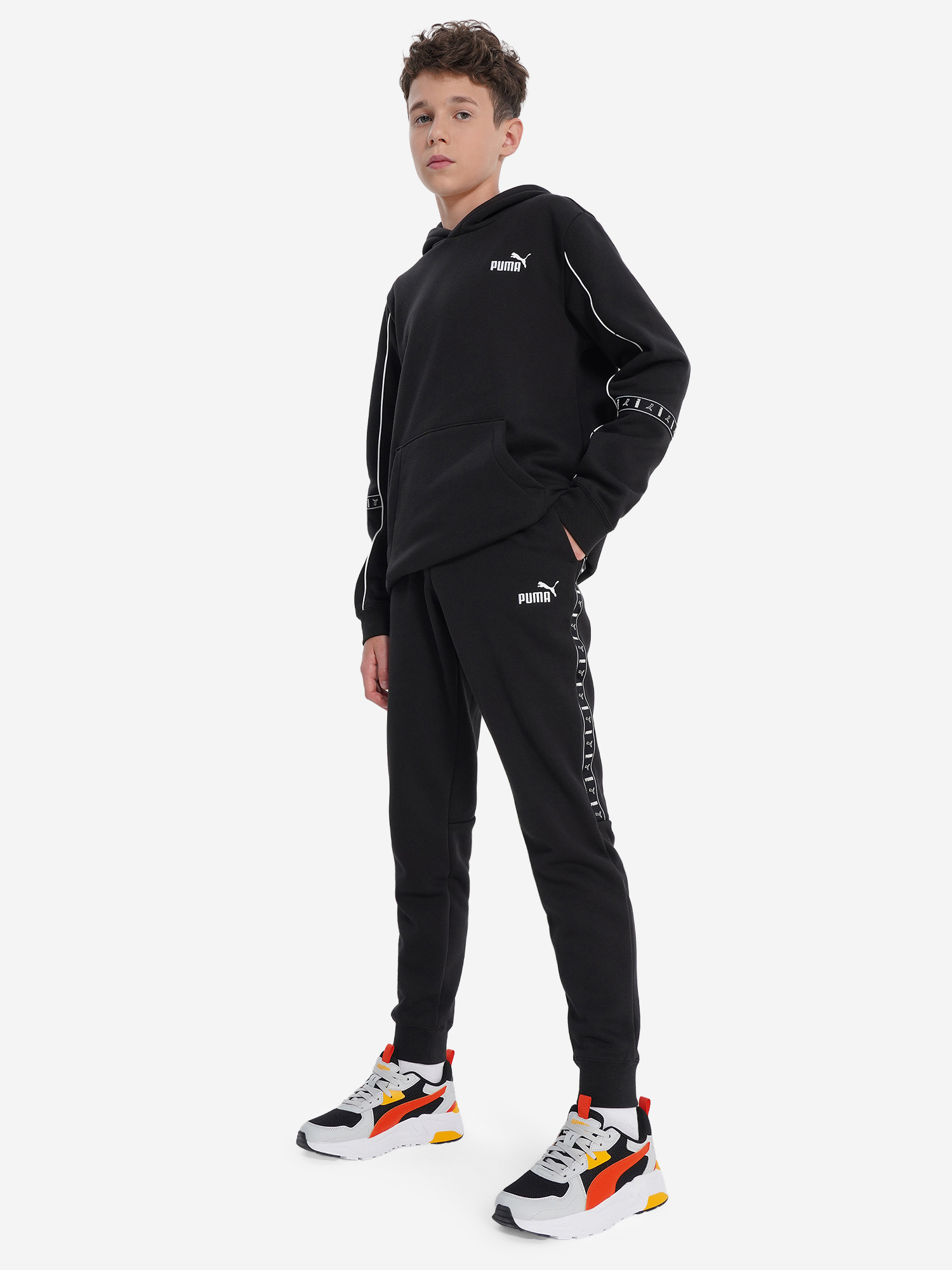 фото Брюки для мальчиков puma ess tape, черный