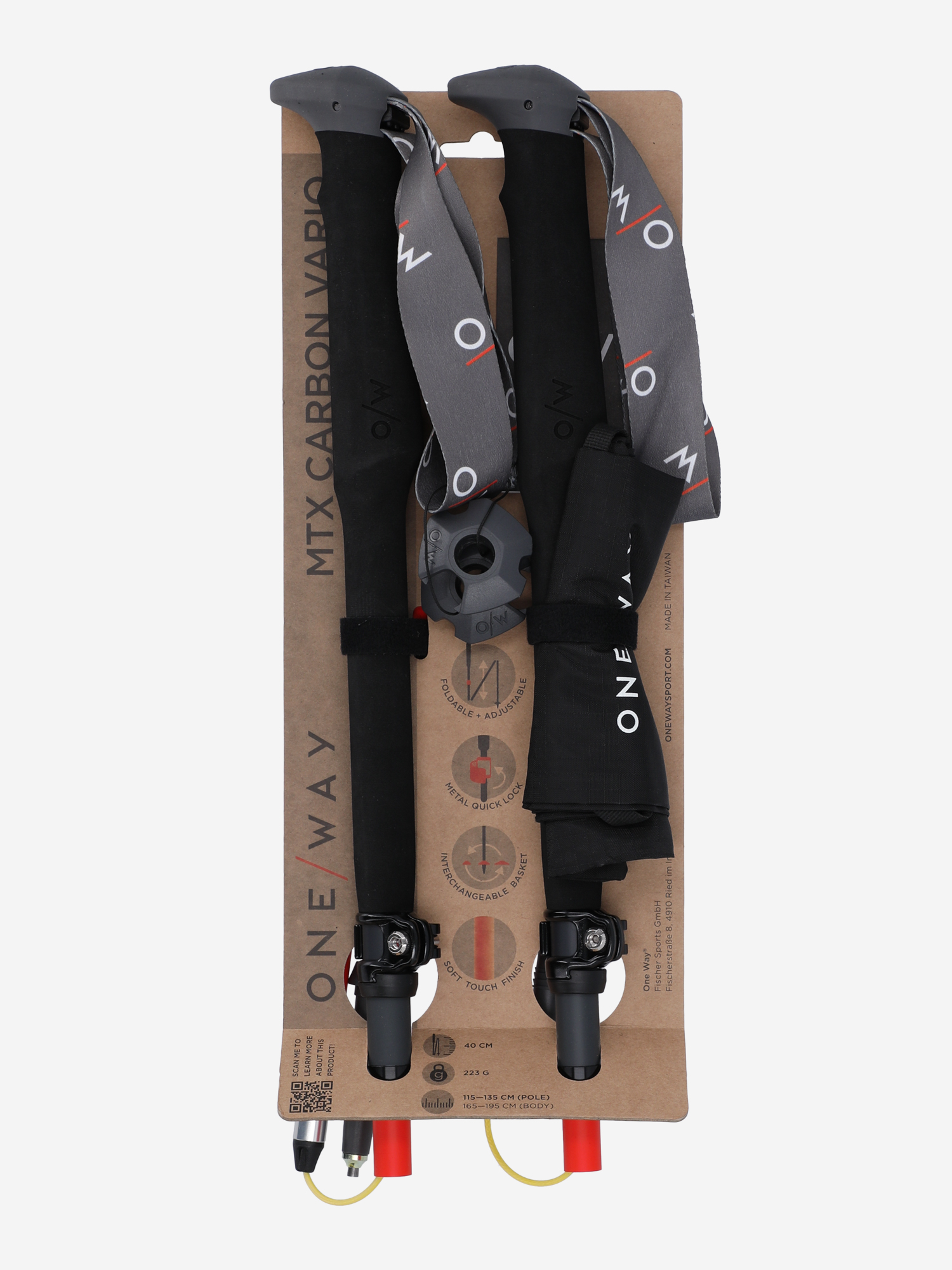 фото Палки треккинговые one way mtx carbon vario, оранжевый