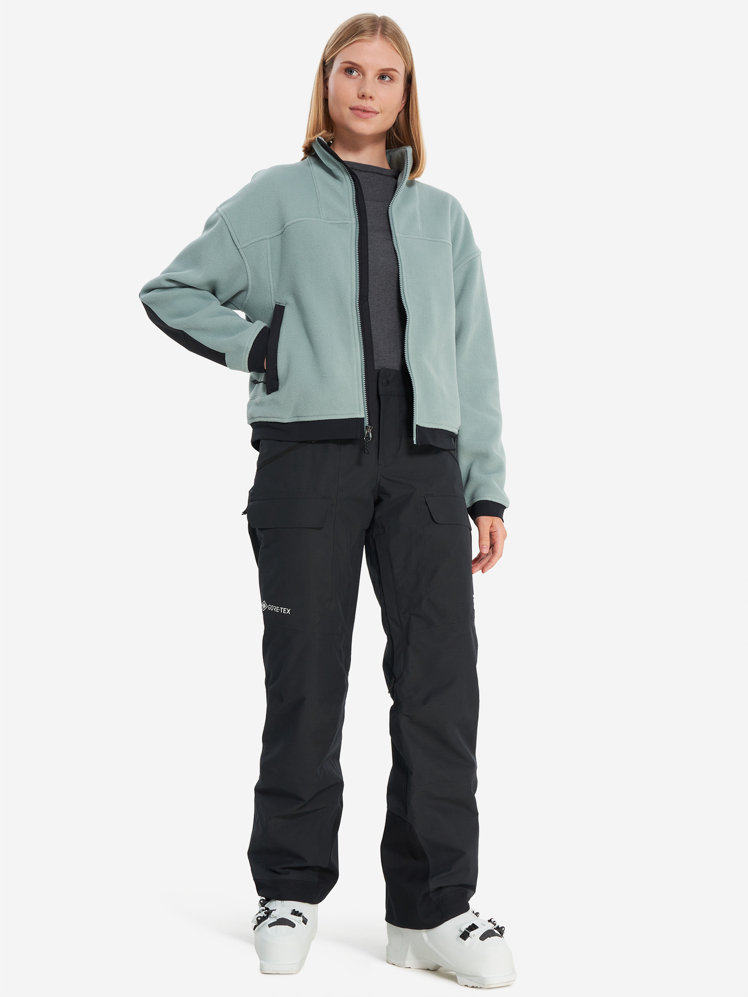 фото Толстовка женская mountain hardwear powder maven, голубой