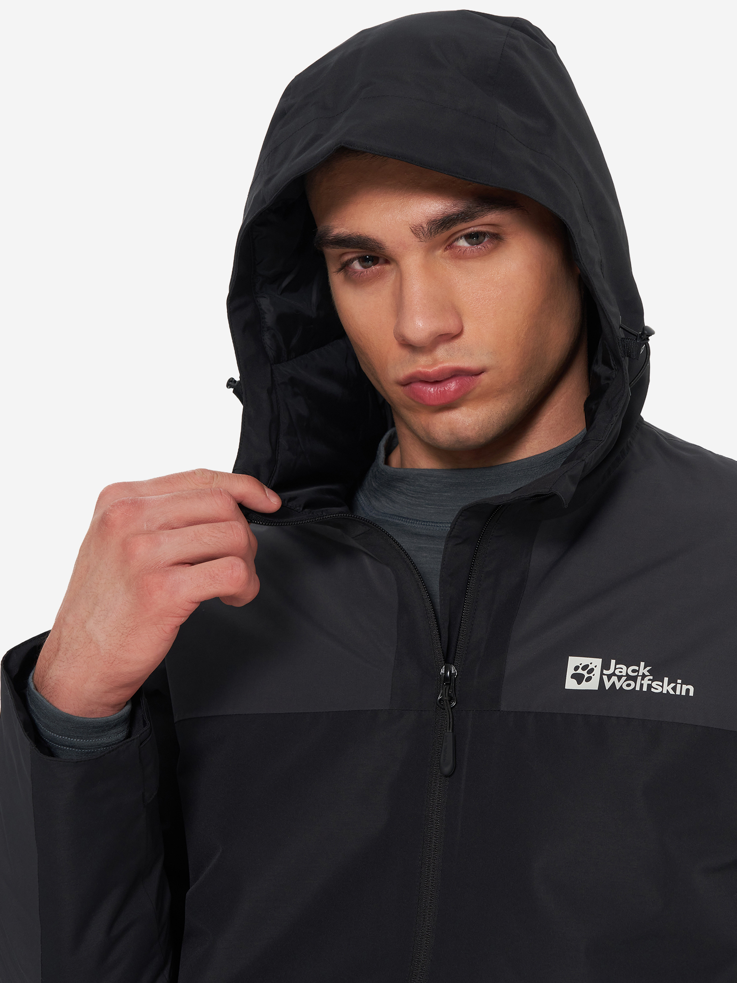 фото Куртка утепленная мужская jack wolfskin jasper, черный