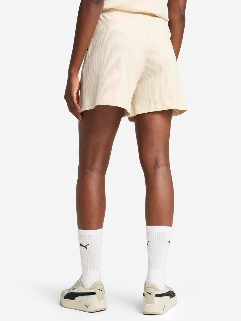 фото Шорты спортивные женские puma ess elevated, бежевый