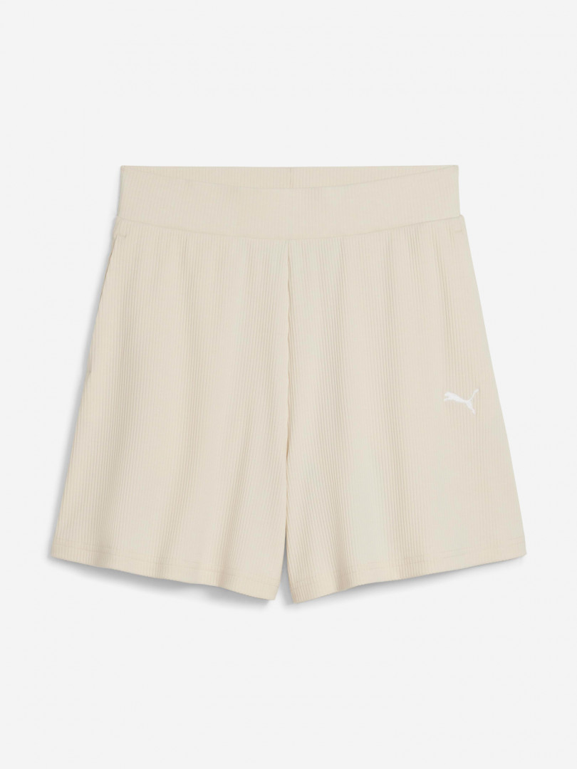 фото Шорты спортивные женские puma ess elevated, бежевый