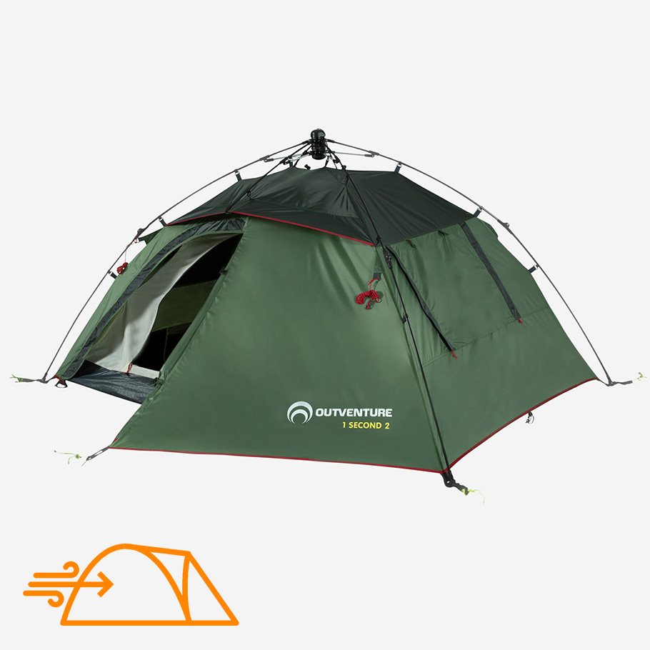 Палатка 2-местная Outventure 1 Second Tent 2 темно-зелёный цвет — купить за  7649 руб. со скидкой 10 %, отзывы в интернет-магазине Спортмастер