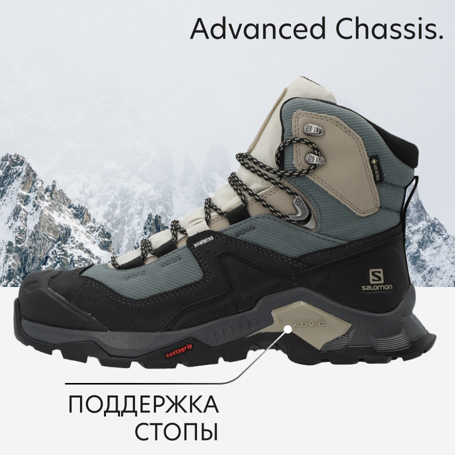 Ботинки женские Salomon Quest Element GTX темно-синий/бежевый цвет — купить  за 35999 руб., отзывы в интернет-магазине Спортмастер