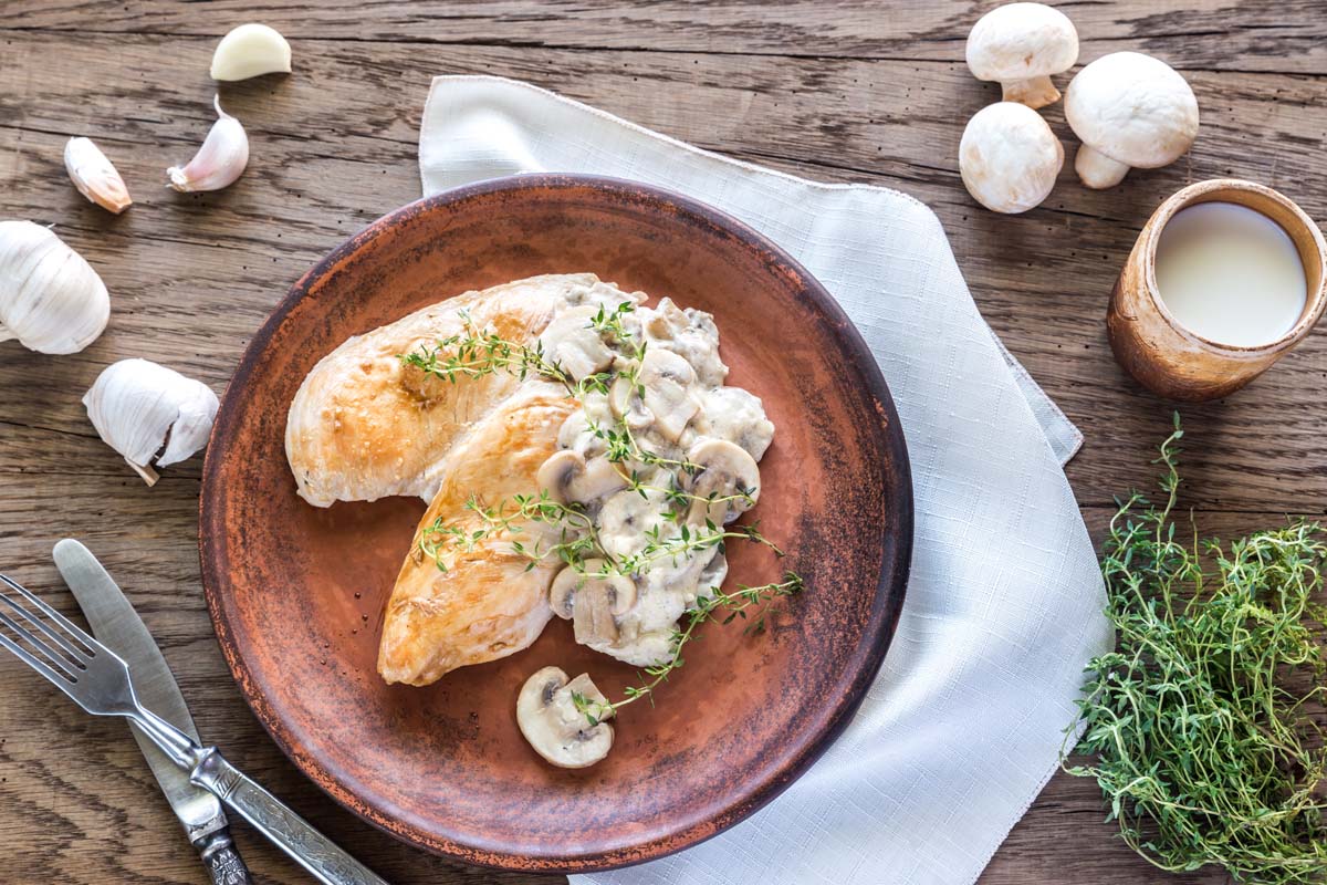 Куриная грудка с грибным соусом