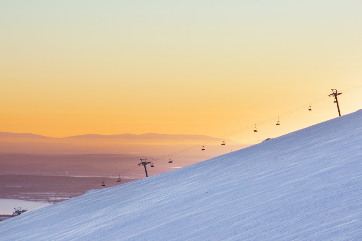 Рассвет на горнолыжном курорте
