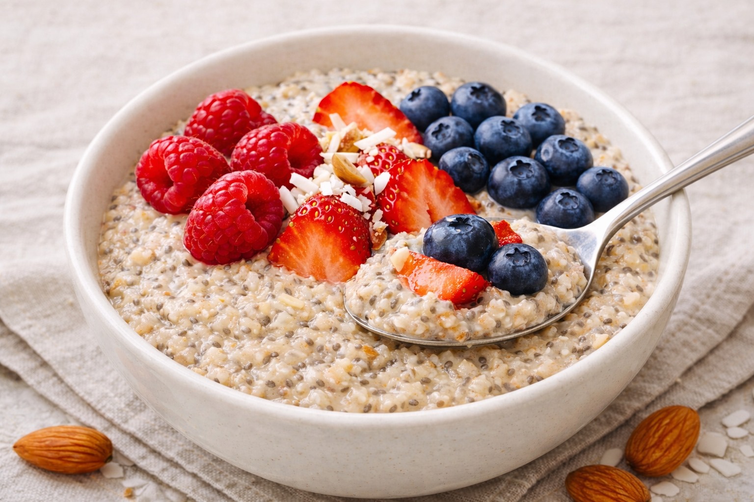 Каша из киноа с кокосом и стевией