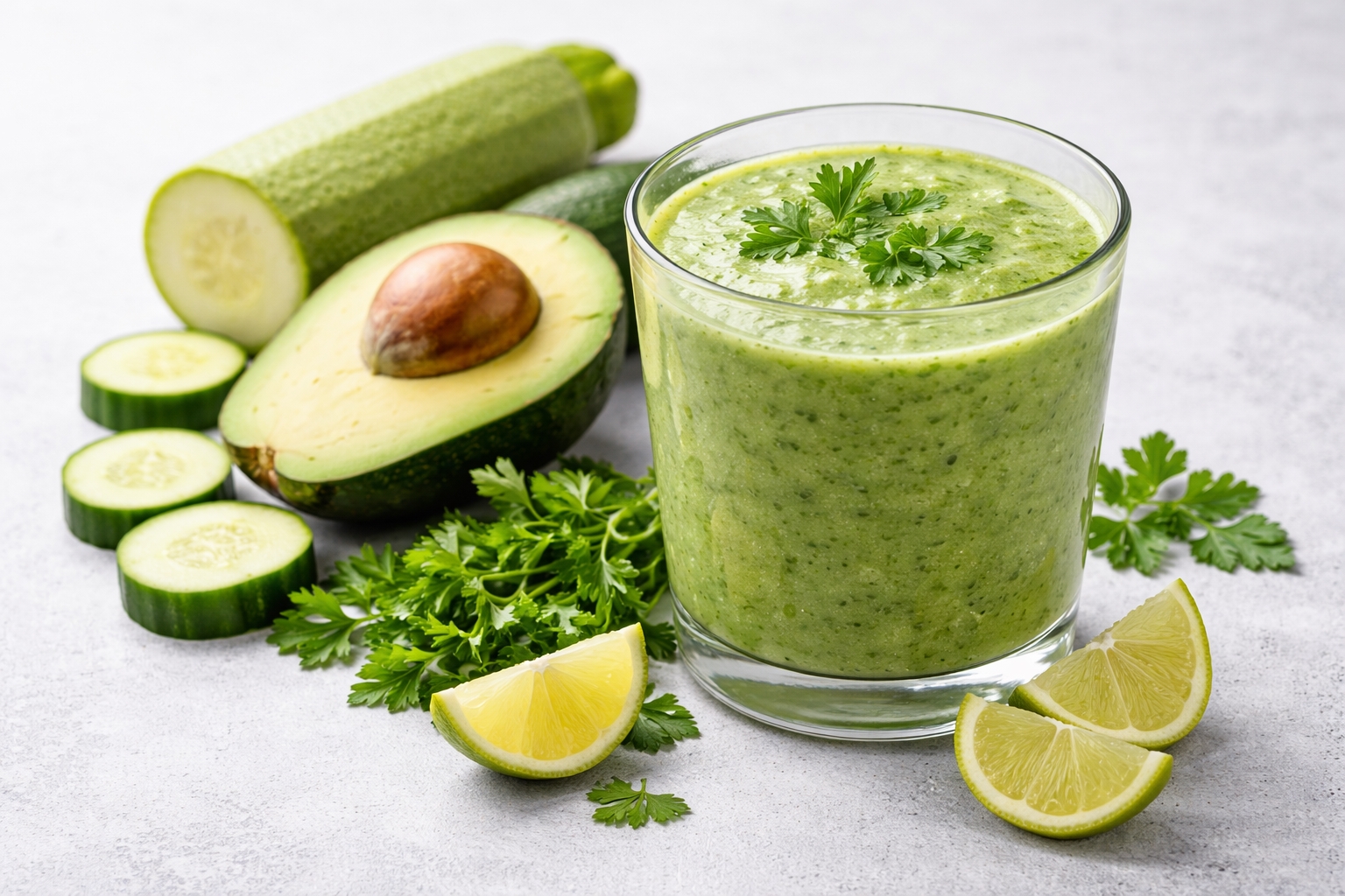 «Изумрудный» с кабачком, авокадо и лаймом