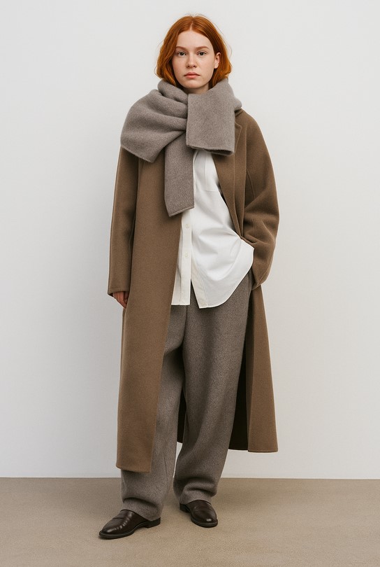 Девушка в одежде в стиле минимализм