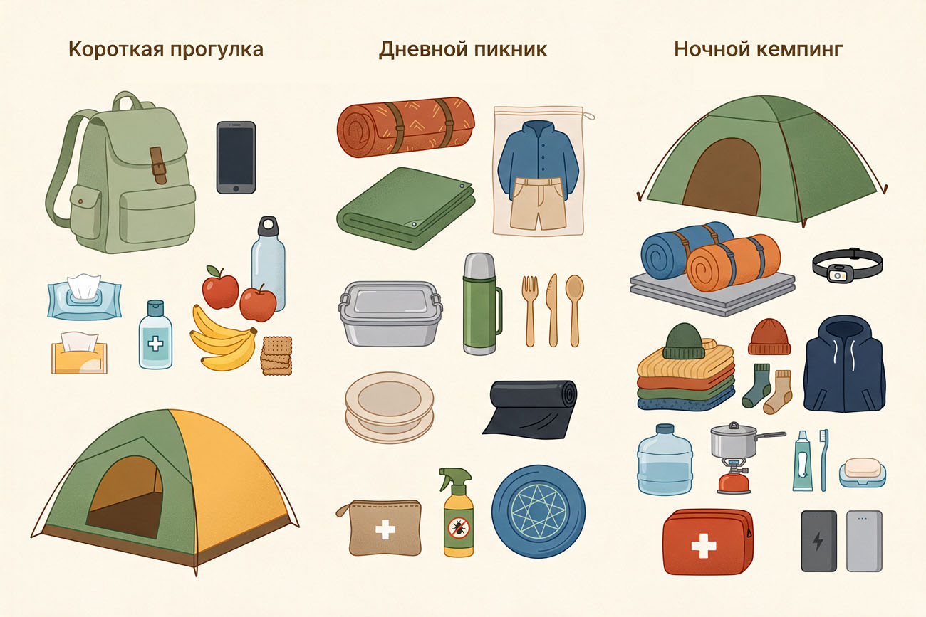 что взять на природу с ребенком