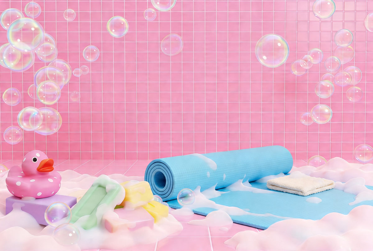 как мыть коврик для йоги