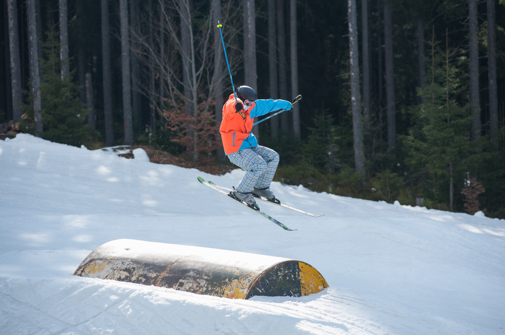 Лыжник в слоу-парке