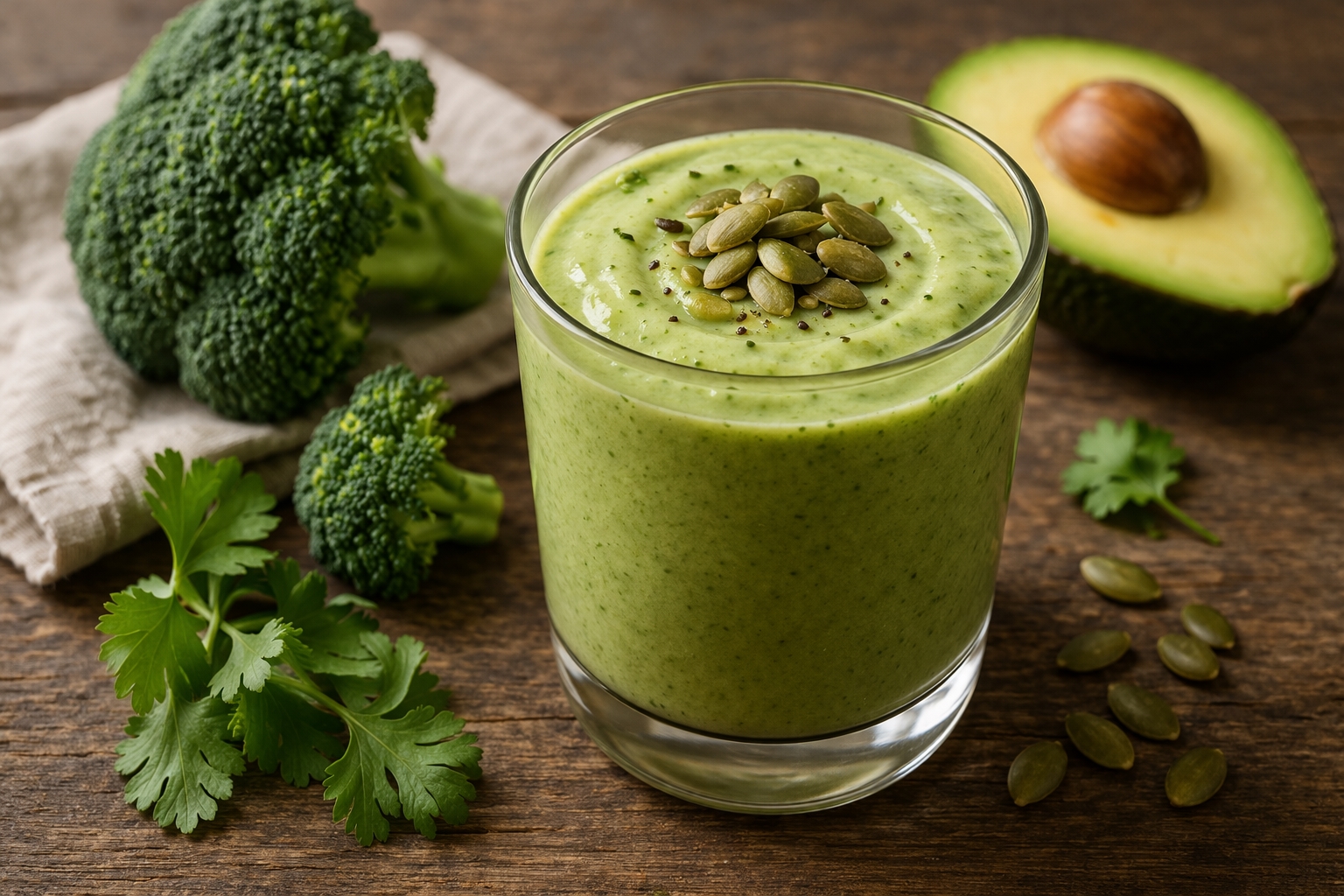 Смузи из брокколи с авокадо