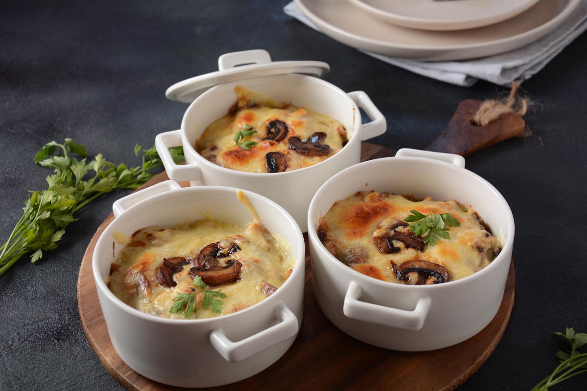 Запеканка с курицей и шампиньонами