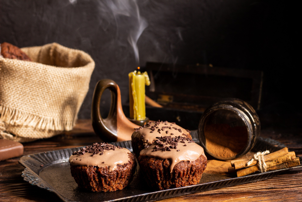 Шоколадный кекс с корицей и оливковым маслом