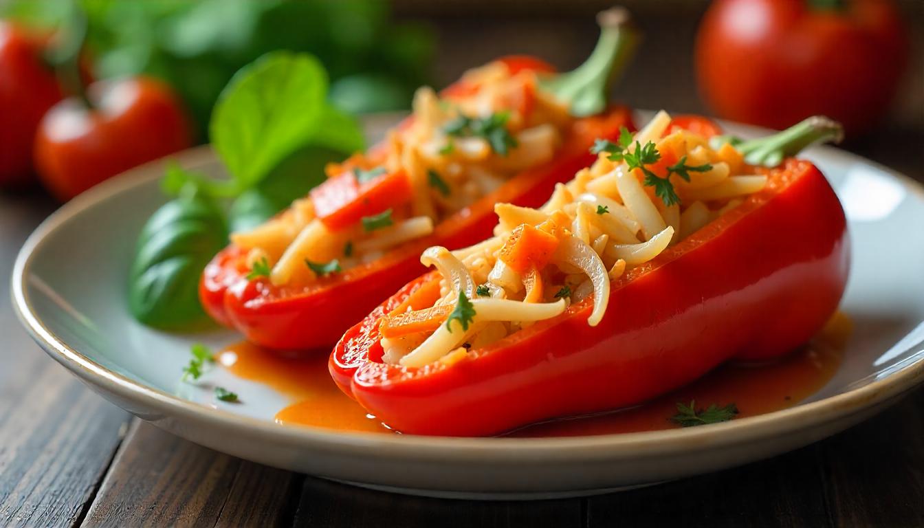 Перец, фаршированный капустой