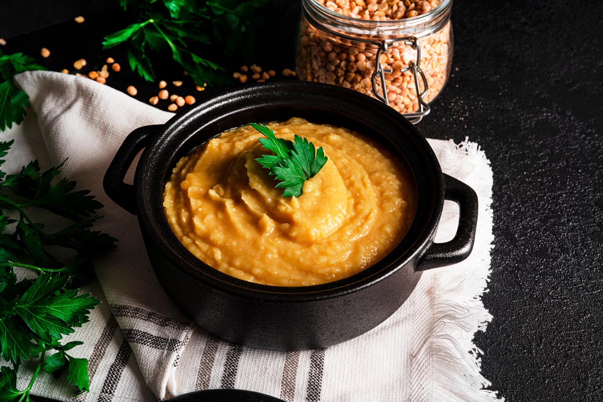 Пюре из красной чечевицы