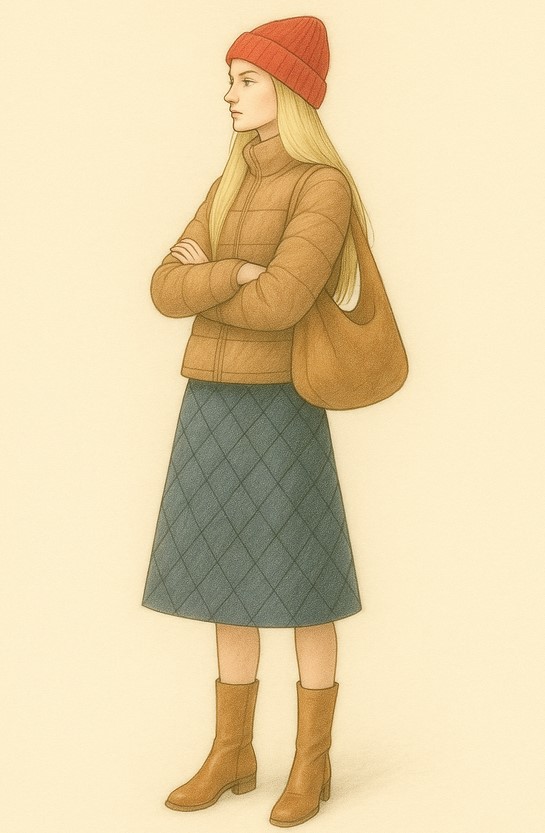 Макси-юбка зимой