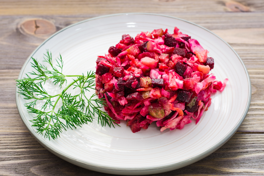 Винегрет с горчично-медовым соусом