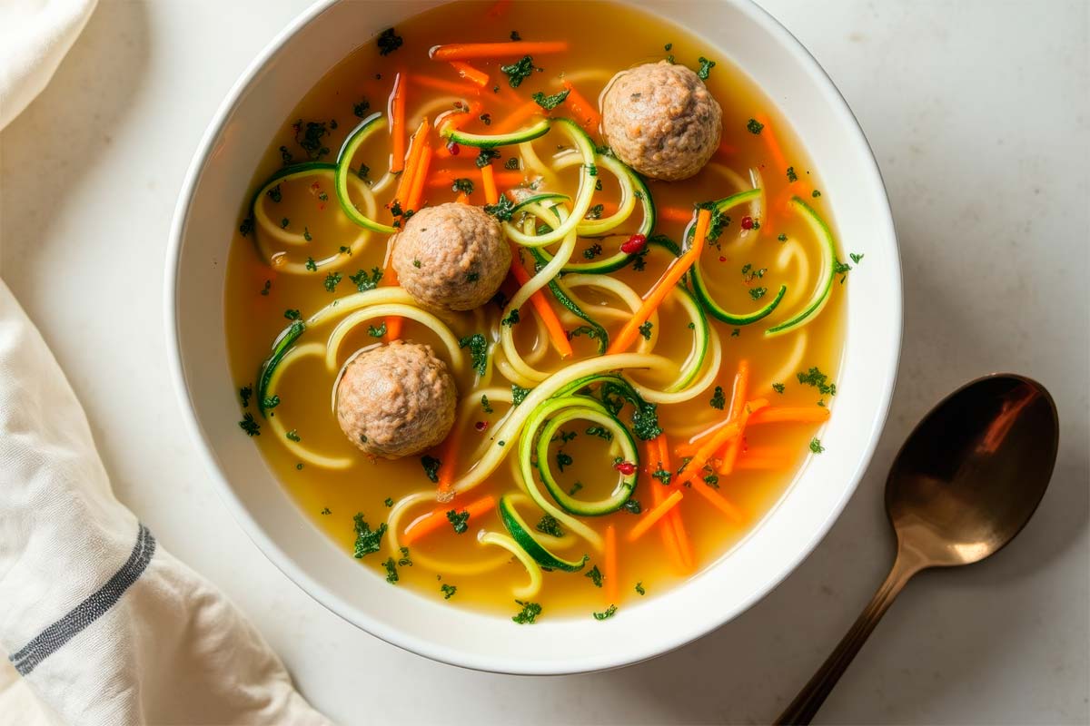 Суп с кабачковой лапшой