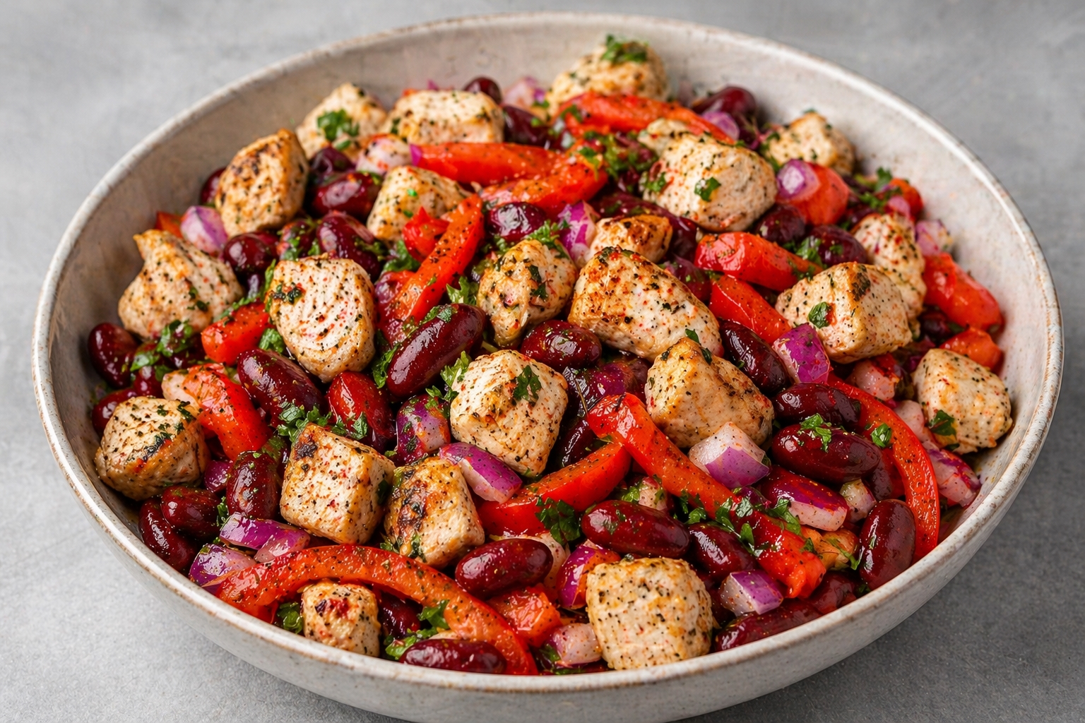 Салат с индейкой и фасолью